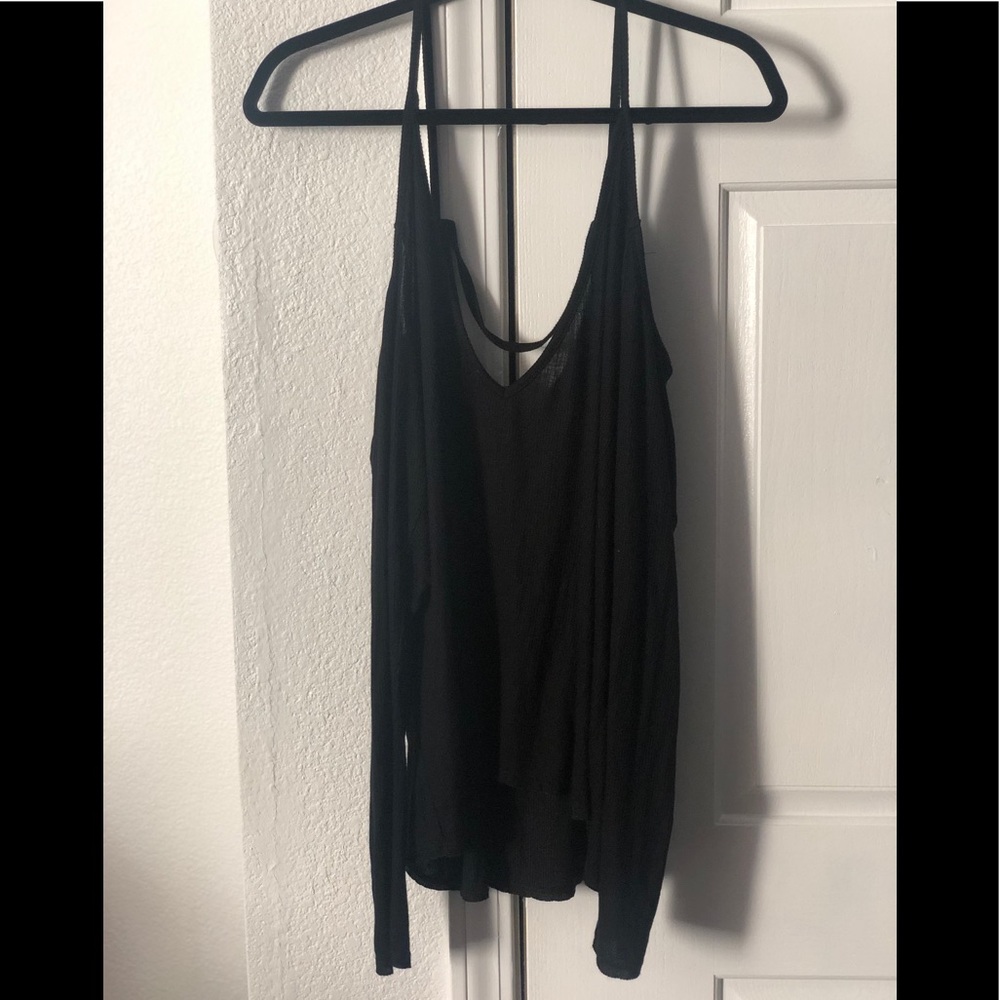 Off Shoulder V Neck Long Sleeve